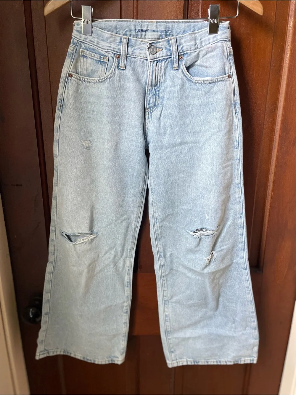 Old Navy girls size 12 high rise super baggy wide leg jeans